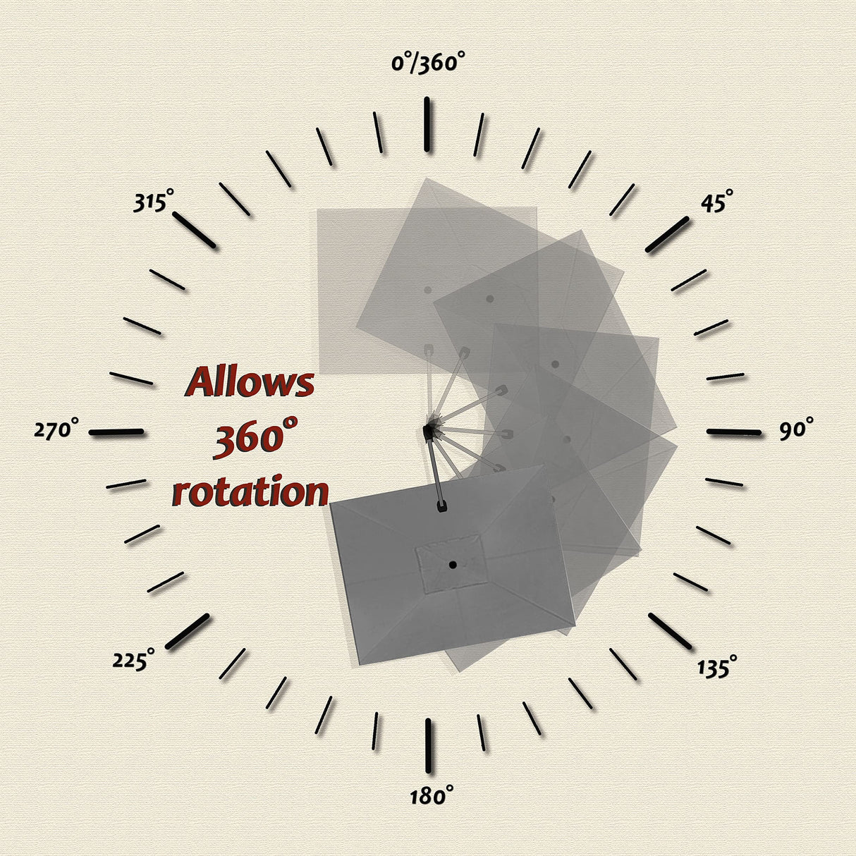 PURPLE LEAF 9' X 11.5' Patio Umbrella Outdoor Cantilever Rectangle Umbrella Aluminum Offset Umbrella with 360-degree Rotation for Garden Deck Pool Patio, Grey PURPLE LEAF