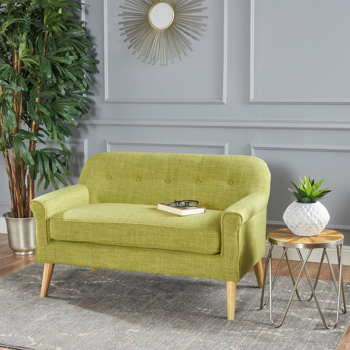 Christopher Knight Home Mariah Mid-Century Modern Loveseat, Muted Green Christopher Knight Home