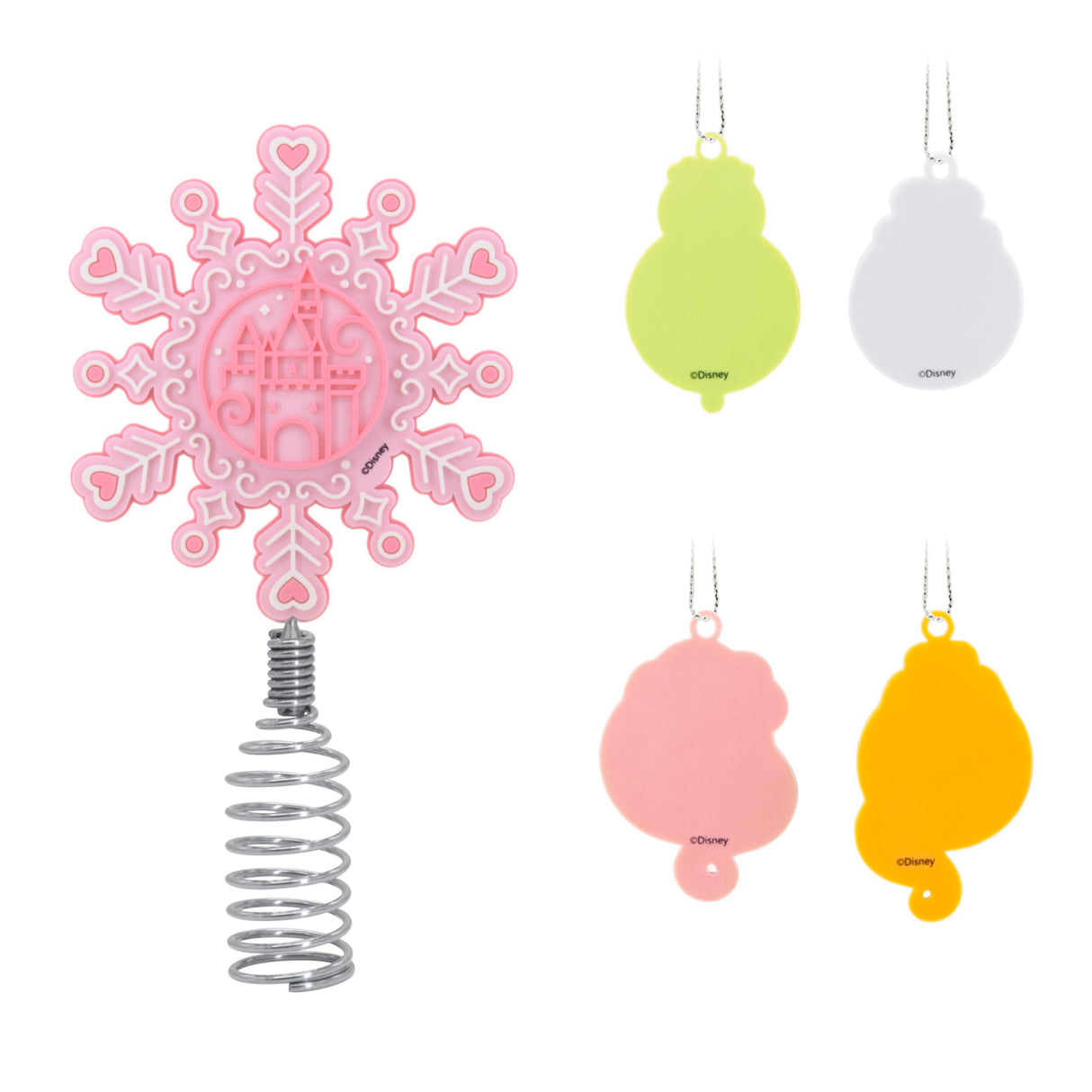 Hallmark Disney Princess Mini Christmas Tree Topper and Ornaments, Set of 5, Gifts for Disney Fans Hallmark