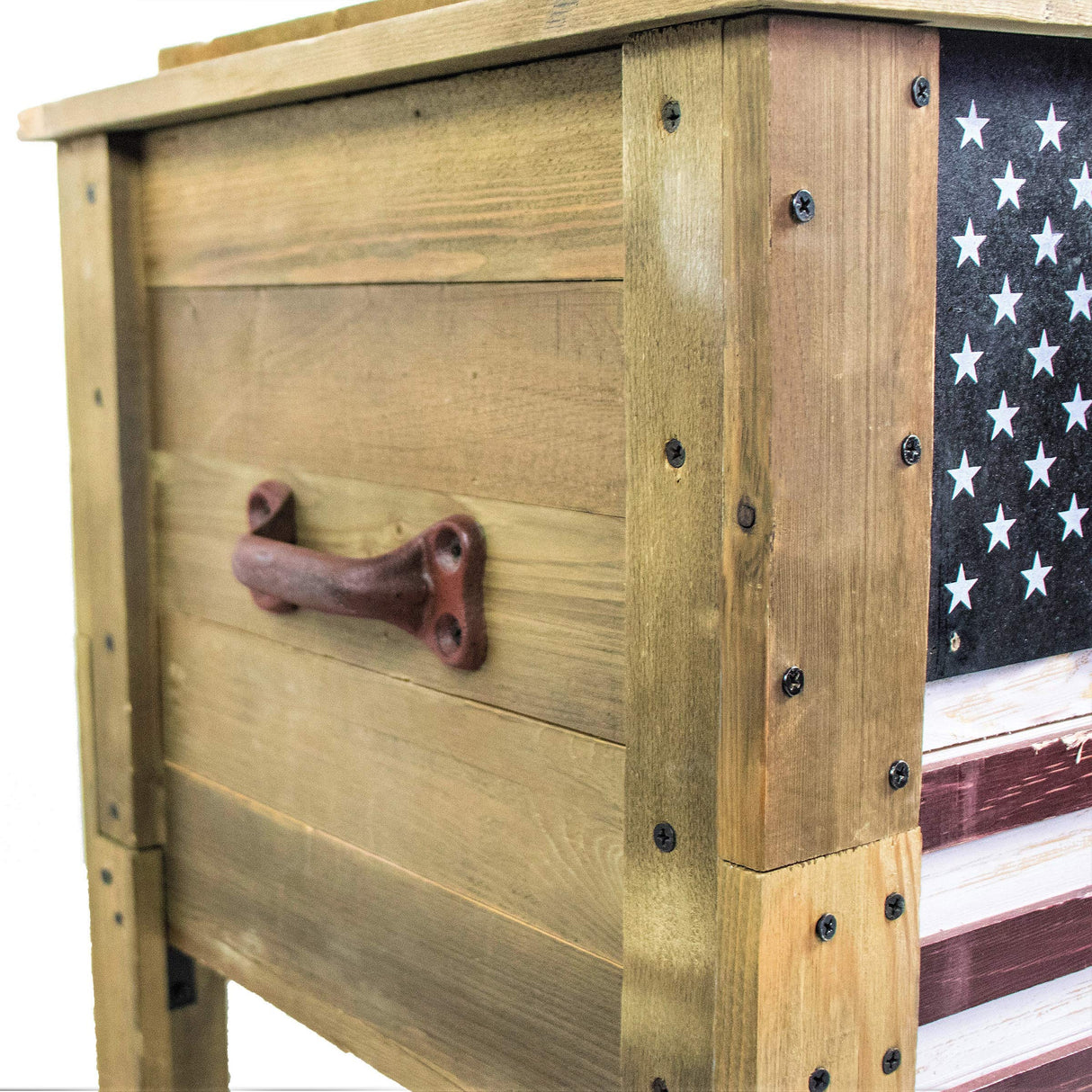 Wooden Patio Beverage Cooler for Porch, Deck or Patio - American Flag Design - 57 Qt - Backyard Expressions BACKYARD EXPRESSIONS PATIO · HOME · GARDEN