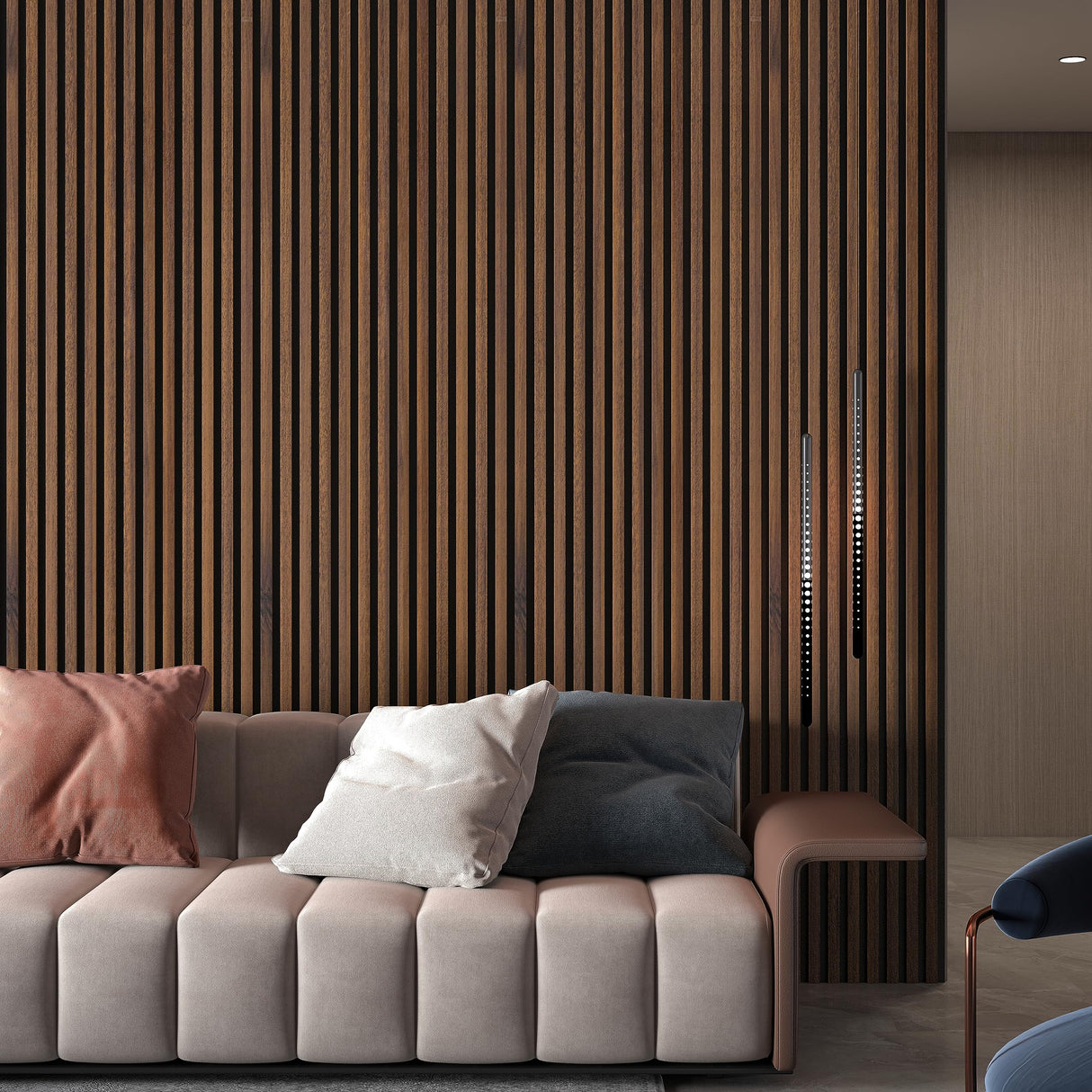 Generic 2 Pack - 94” L x 12.6” W Soundproof Acoustic Wood Wall Panels, 3D Slat Paneling, Decorative Panels for Walls and Ceilings, Acoustic Panels for Interior Design (Dark Chestnut), 94inchlacp013 Generic