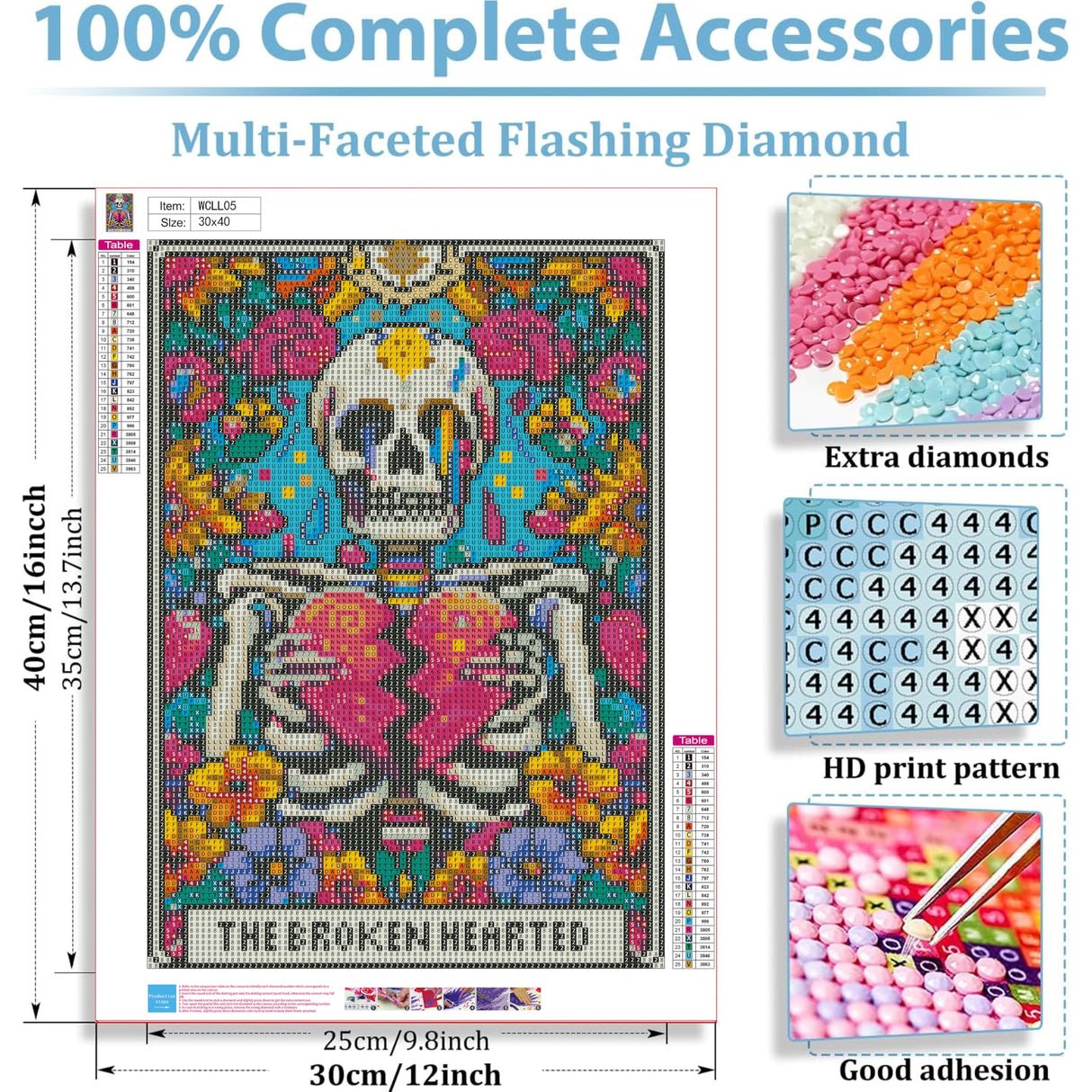 DFPSCLLA Skull Diamond Painting Kits for Adults- Broken Heart Skull Diamond Art Kits, 5D Diamond Painting Lightning, DIY Full Drill Diamond Painting Gem Art and Crafts 12x16inch DFPSCLLA