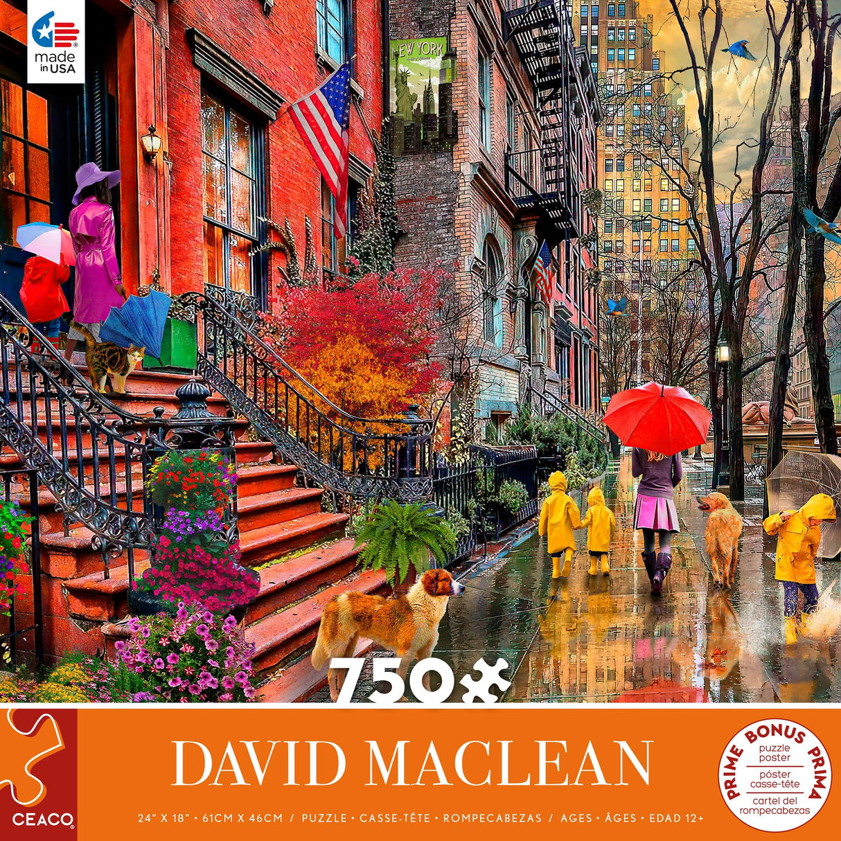 Ceaco - David Maclean - Rainy Day in New York - 750 Piece Jigsaw Puzzle Ceaco