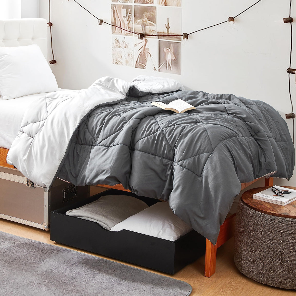 DormCo The Storage MAX - Underbed Wooden Organizer with Wheels - Black DormCo