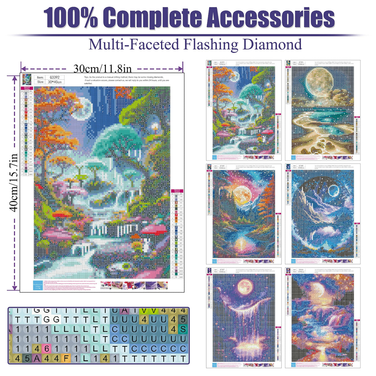 Canrichshop 6 Packs Diamond Art Painting Kits for Adults,Beach Moon Diamond Painting Kits for Beginners,Landscape 5D Full Drill Diamond Dots,Gem Art Crafts for Adults Wall Decor 12x16inch Canrichshop