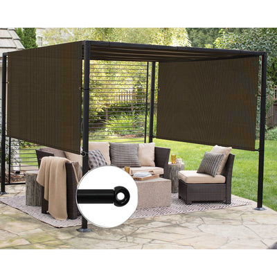 Patio Paradise 7' x 15' Pergola Canopy Replacement Cover Shade Cloth with Grommets Weighted Rods Outdoor Sun Shade Screen UV Block for Gazebo Backyard Deck Porch Balcony, Brown