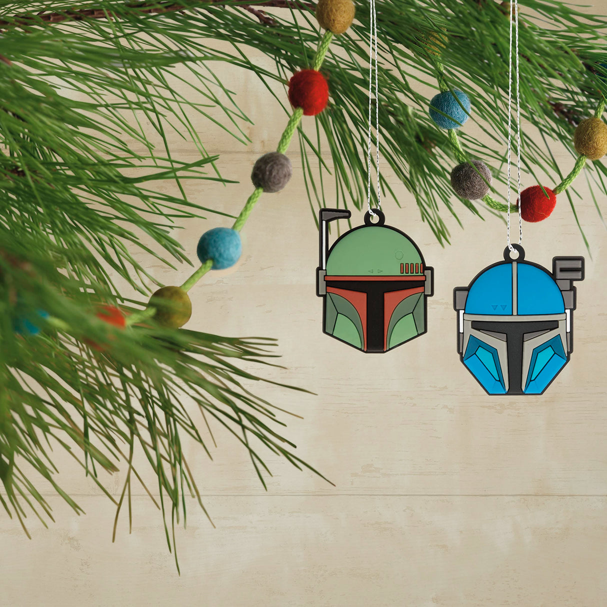 Hallmark Star Wars: The Mandalorian 5" Miniature Christmas Tree Topper and 1.7" Mini Ornaments, Set of 5 Shatterproof Ornaments, May The 4th Hallmark