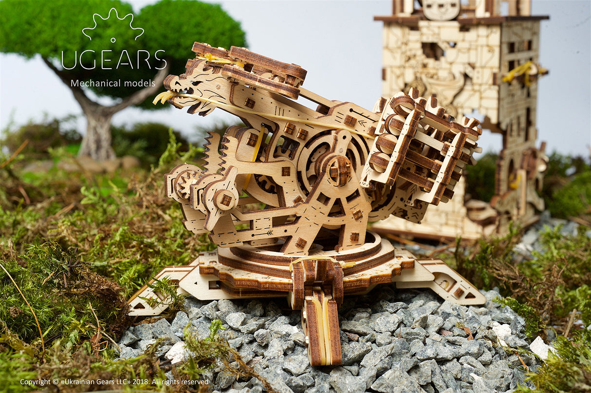 UGEARS Archballista and Tower Wooden 3D Puzzle - Mechanical Model for Self Assembly - Laser-Cut DIY Kit UGEARS