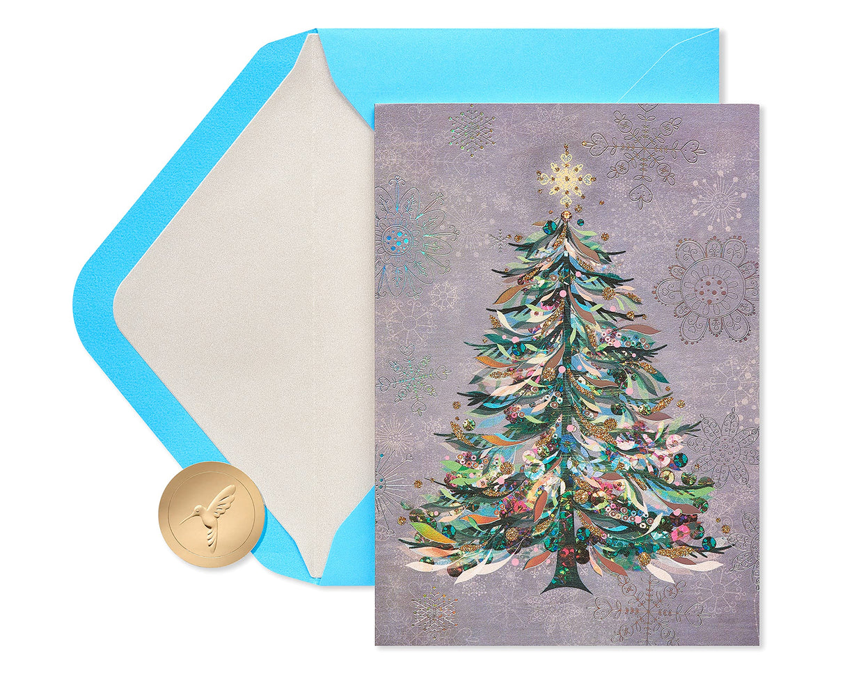 Papyrus Christmas Cards Boxed with Envelopes, Joyful Holiday, Festive Christmas Tree (14-Count) Papyrus