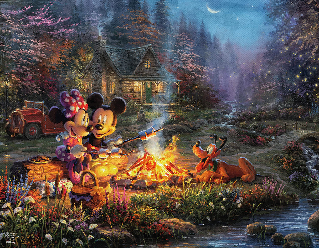 Ceaco - 4 in 1 Multipack - Thomas Kinkade - Disney Dreams Collection - Donald & Daisy Duck, 101 Dalmatians, Mickey, Minnie, & Pluto, & The Little Mermaid - (4) 500 Piece Jigsaw Puzzles Ceaco