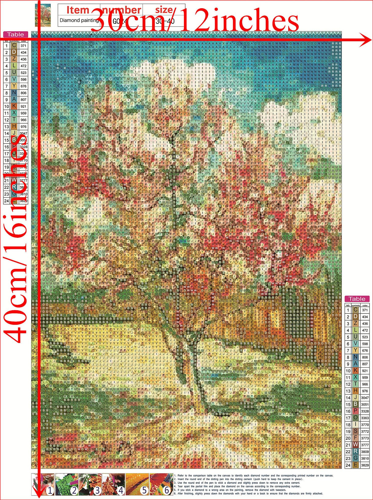 NIHO-JIUMA Van Gogh Diamond Painting Kits, DIY 5D Full Drill Diamond Art Gift for Adult/Teen, Home Decoration (30x40cm/12x16inches) NIHO-JIUMA