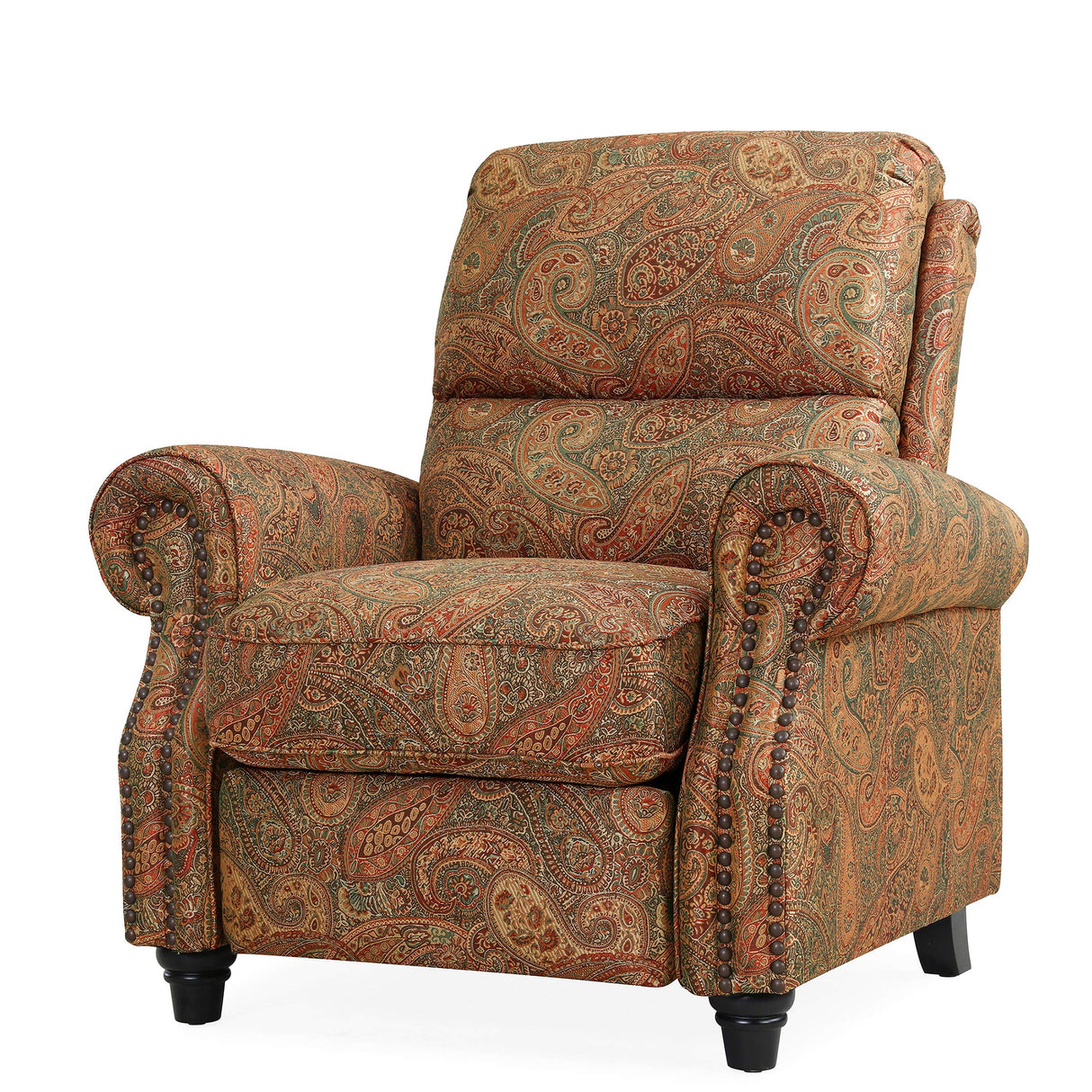 Domesis Cortez - Cloth Push Back Recliner Chair, Paisley Domesis