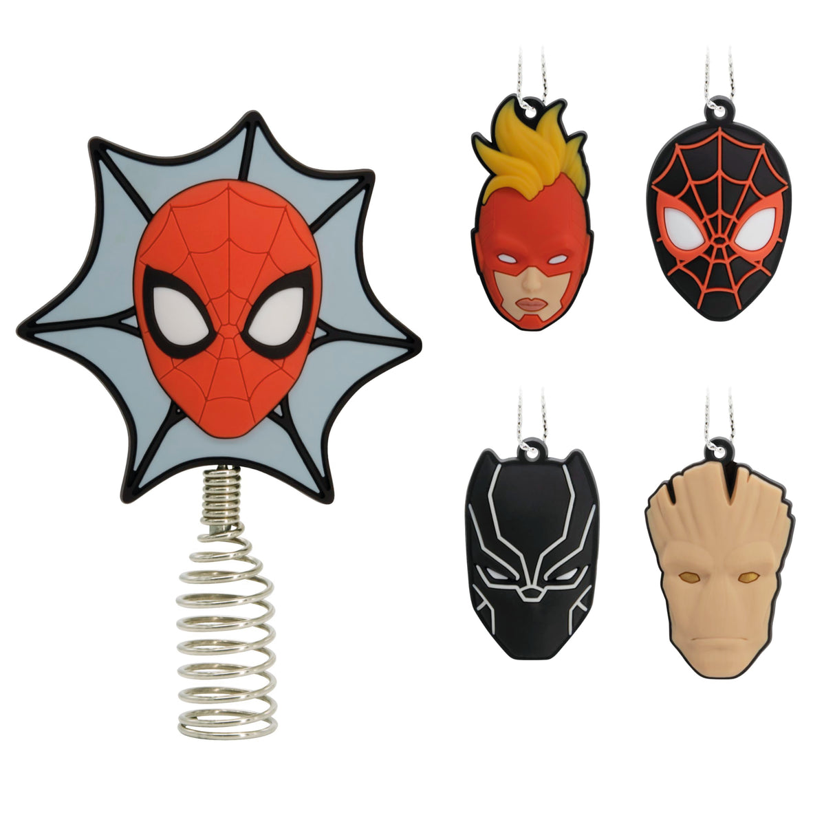Hallmark Marvel Super Heroes Mini Christmas Tree Topper and Ornaments, Set of 5 Hallmark