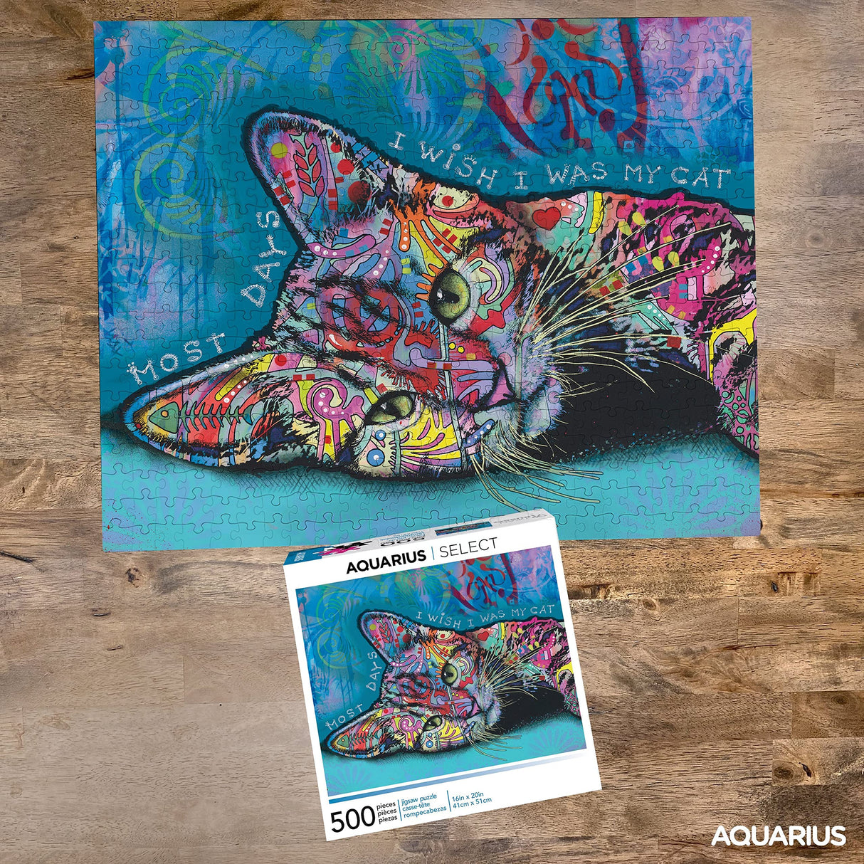 AQUARIUS Dean Russo Cat Puzzle (500 Piece Jigsaw Puzzle) - Glare Free - Precision Fit - Officially Licensed Dean Russo Merchandise & Collectibles - 16 X 20 Inches AQUARIUS
