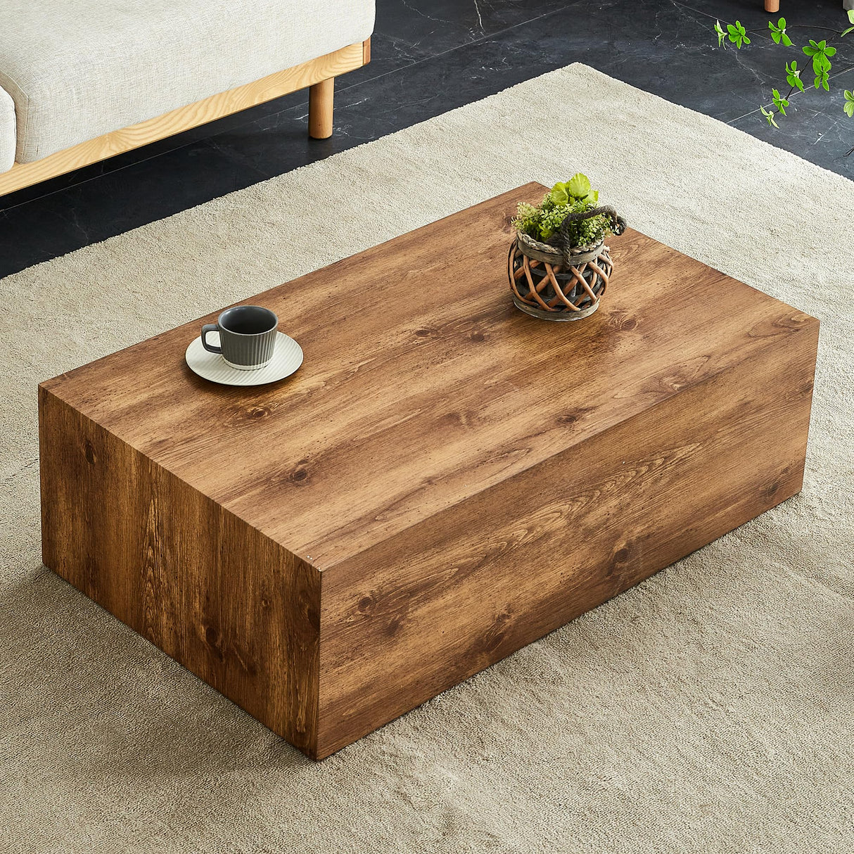 Wood Grain Coffee Table Wood Grain,Rectangle Wooden Center Table for Living Room,Contemporary Cocktail Table Center Table No Assembly Modern Living Room Table-please comfirm the size is right for room YiaFurio