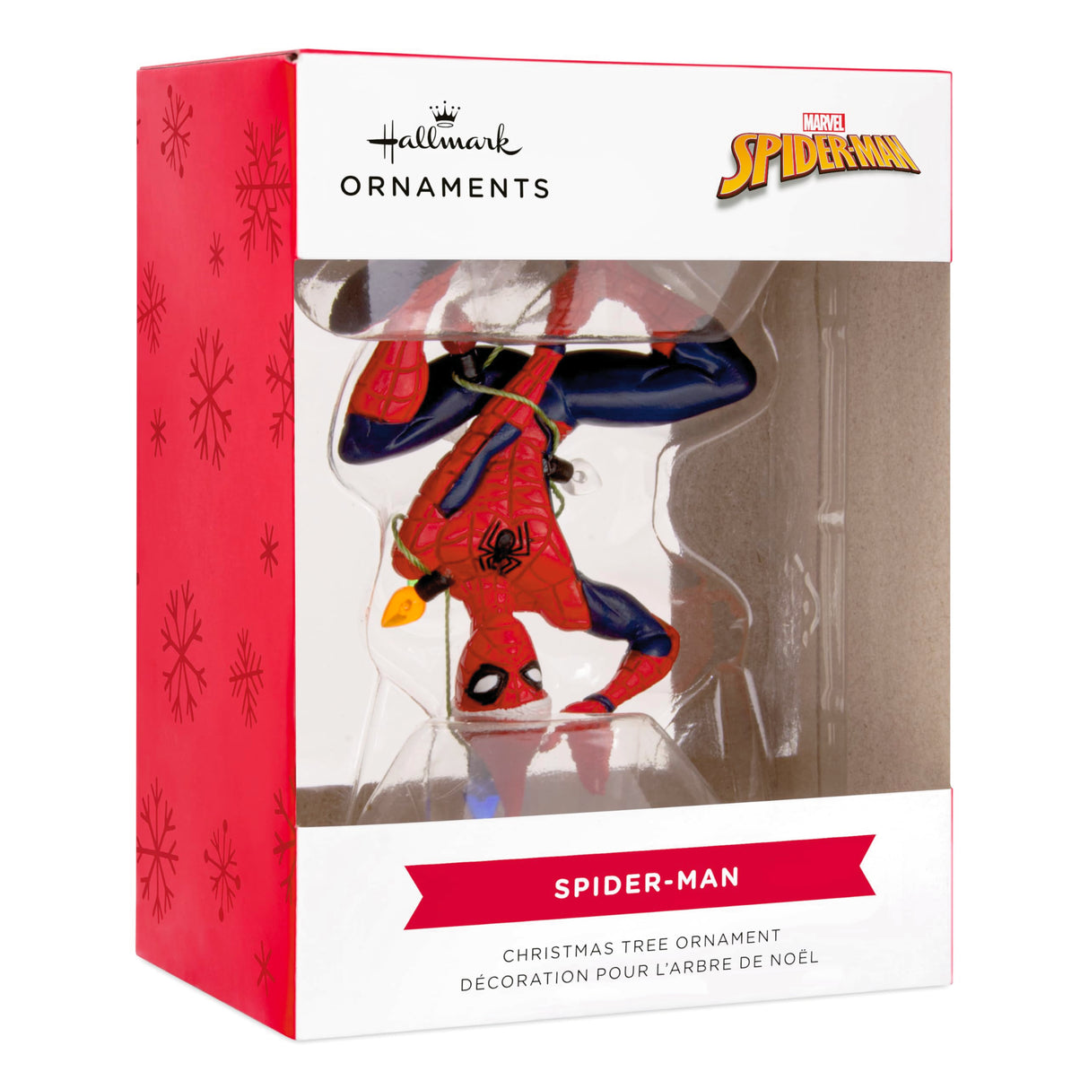 Hallmark Marvel Spider-Man Hanging from Lights Christmas Ornament, Gifts for Marvel Fans Hallmark