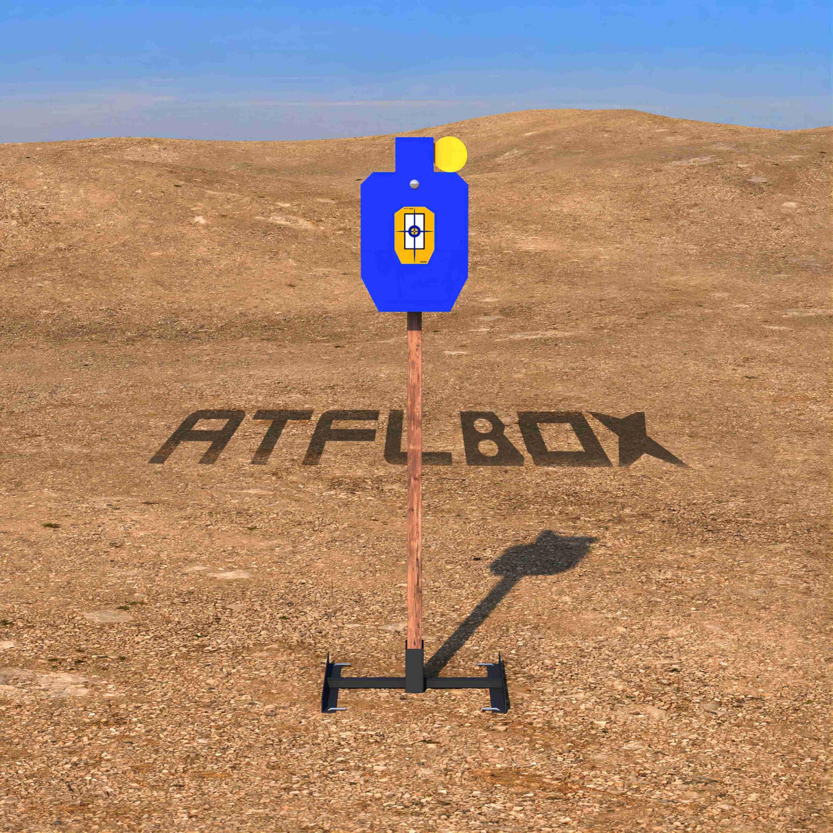 ATFLBOX AR500 3/8 inch Thick Steel Target Stand System, 12'' x 20" Hostage Reactive Shooting Target with 2x4 Target Stand Kit (Blue) Atflbox
