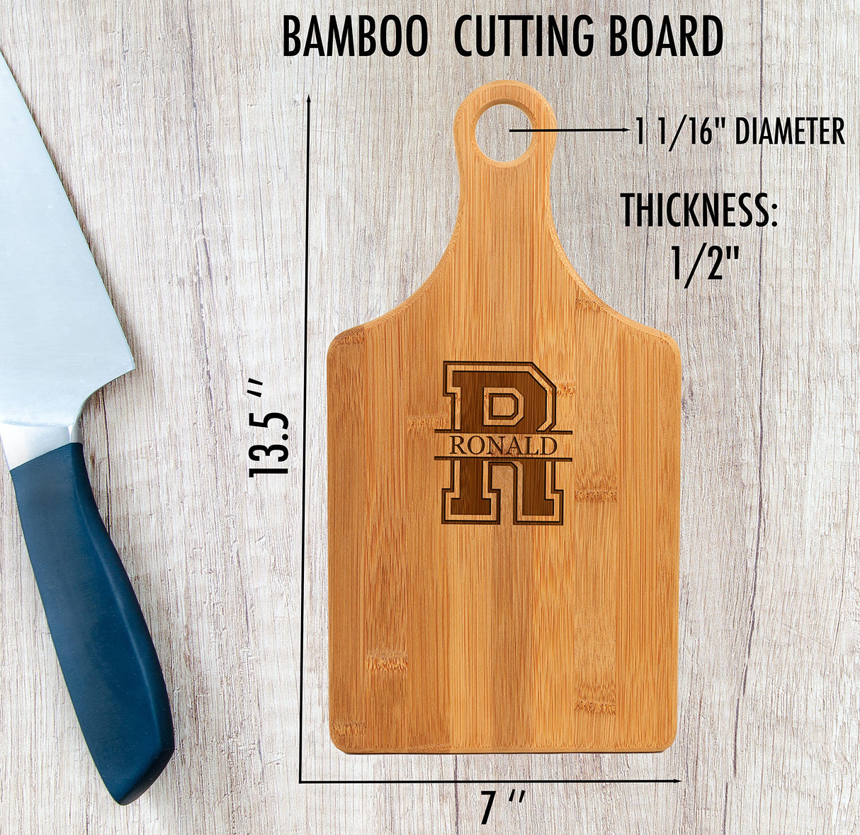 Personalized Cutting Board with Handle Customized Engraved Charcuterie Board Custom Gift for Wedding, Housewarming, Birthday Mom Gift (Bamboo) Generic