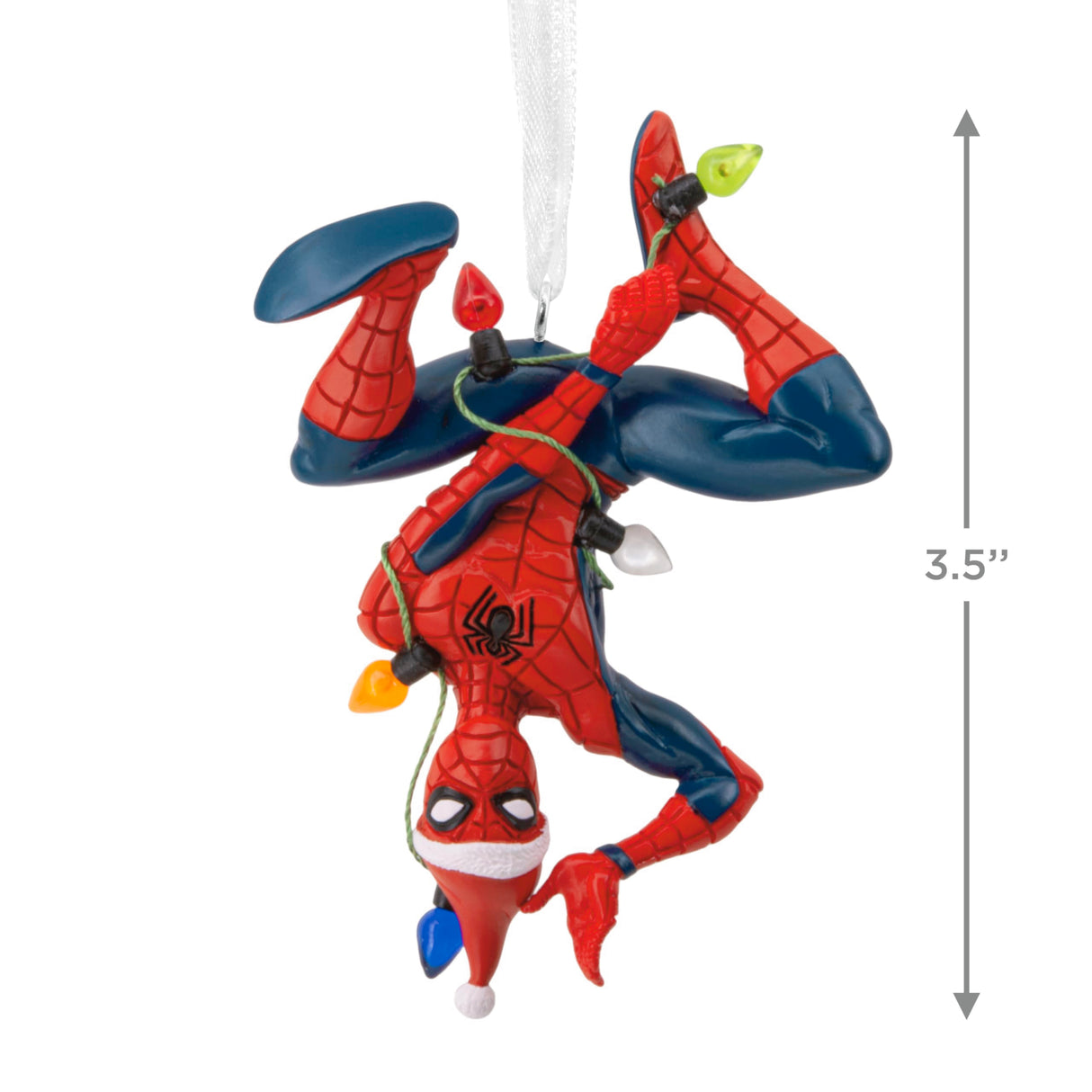Hallmark Marvel Spider-Man Hanging from Lights Christmas Ornament, Gifts for Marvel Fans Hallmark