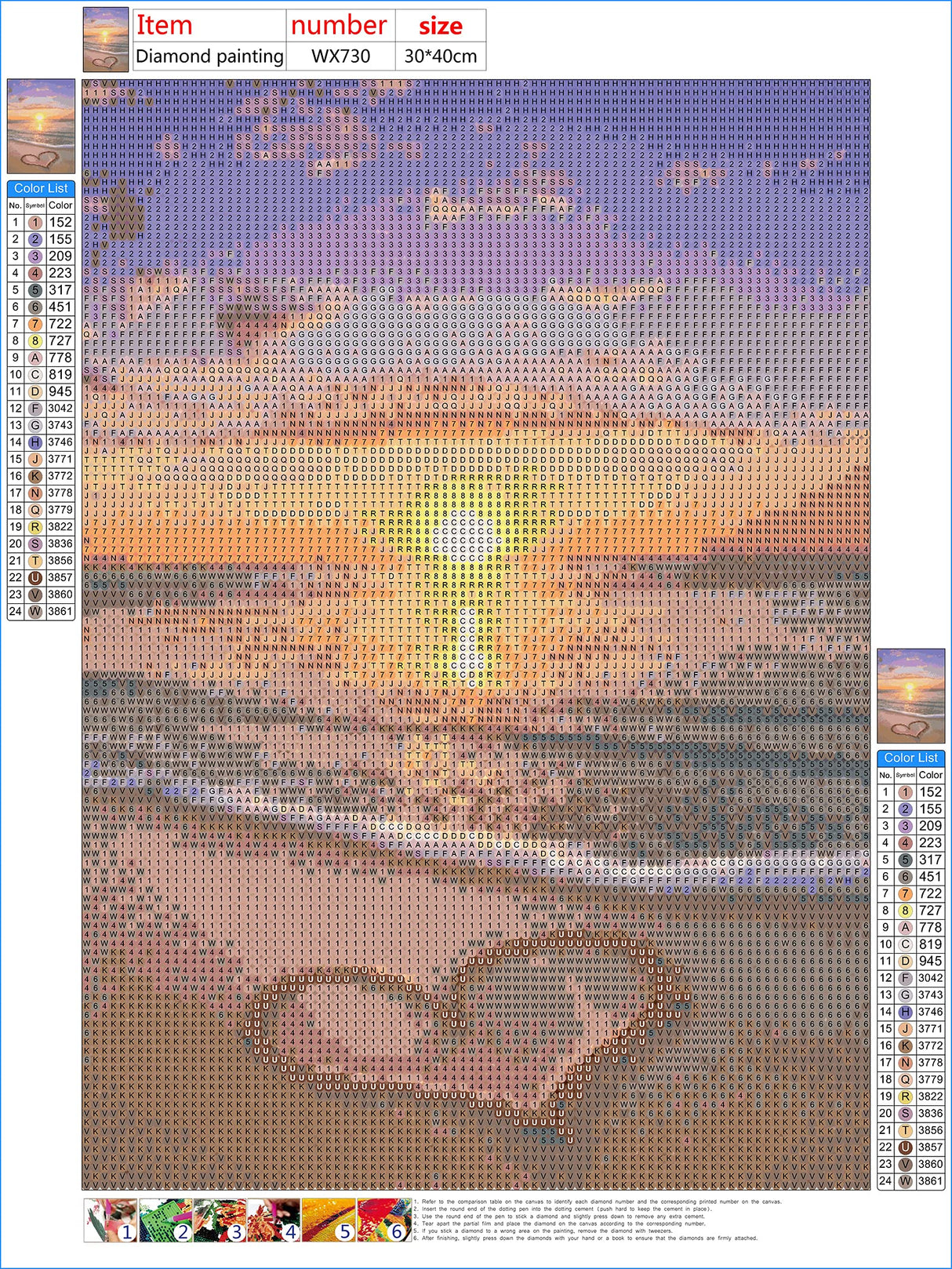 NAIMOER Diamond Painting Kits for Adults, DIY 5D Full Drill Round Diamond Art Beach Sunset Heart Crystal Diamond Art for Home Wall Decor (Diamond Painting 12x16 inch) NAIMOER