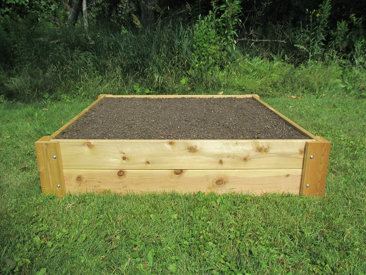 Infinite Cedar Premium Cedar Raised Garden Bed - 1" Thick Wood (4' x 4' x 11" H) Infinite Cedar