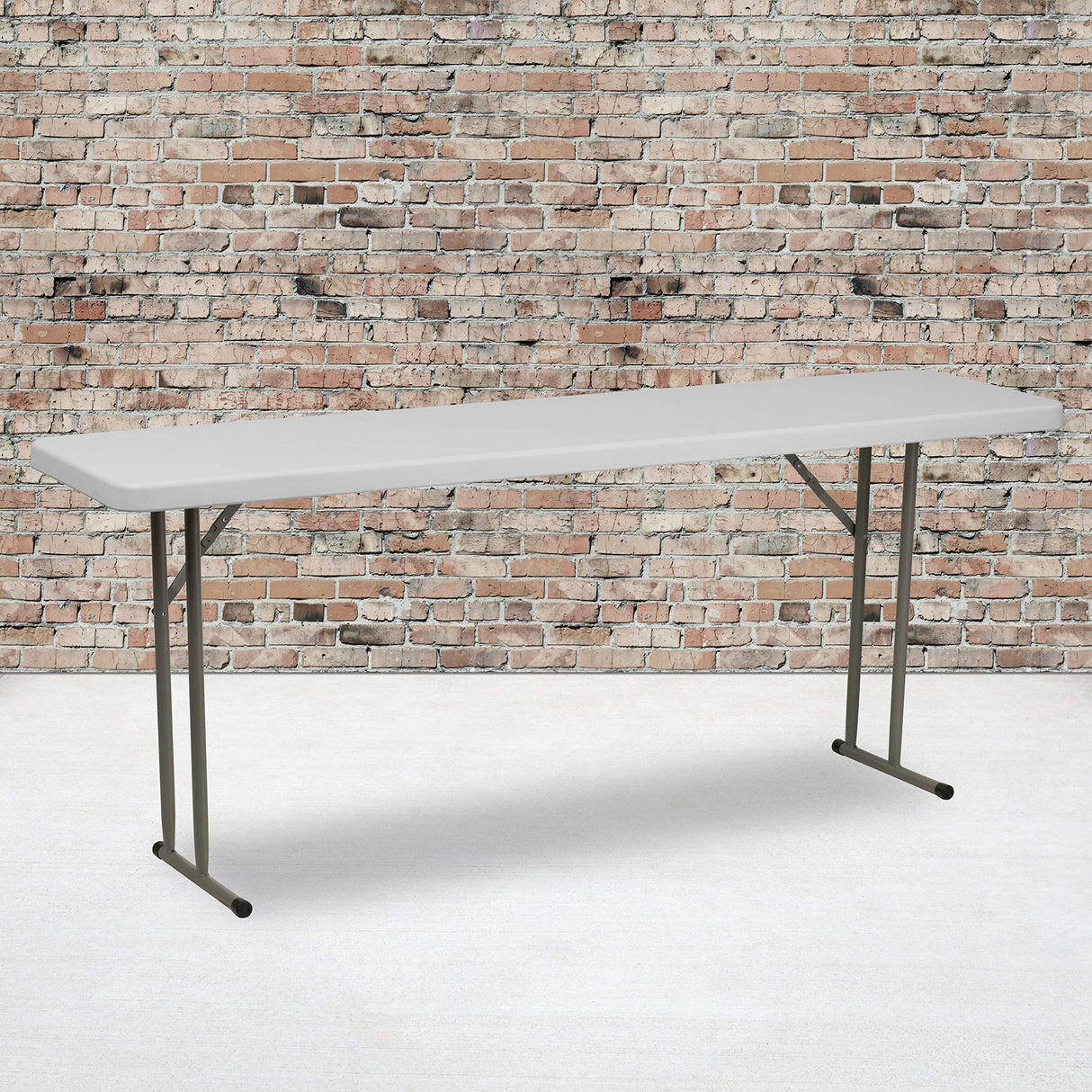 EMMA + OLIVER 6-Foot Rectangular White Plastic Folding Table with Locking Legs for Training or Seminars EMMA + OLIVER