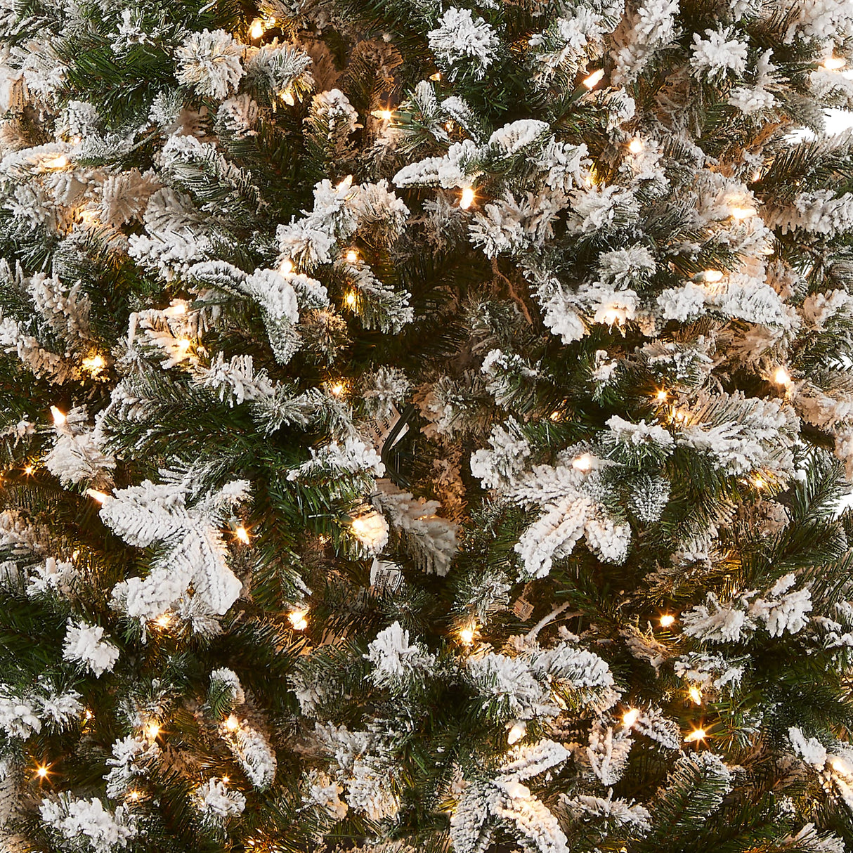 National Tree 7.5 Foot "Feel Real" Snowy Everest Fir Medium Tree with 450 Clear Lights, Hinged (PEV3-311-75) National Tree Company