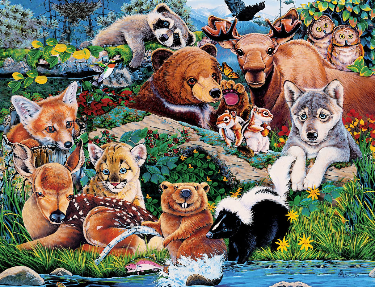 Masterpieces World of Animals 100 Piece Jigsaw Puzzle for Kids - Forest Friends - 11.5"x15" Masterpieces