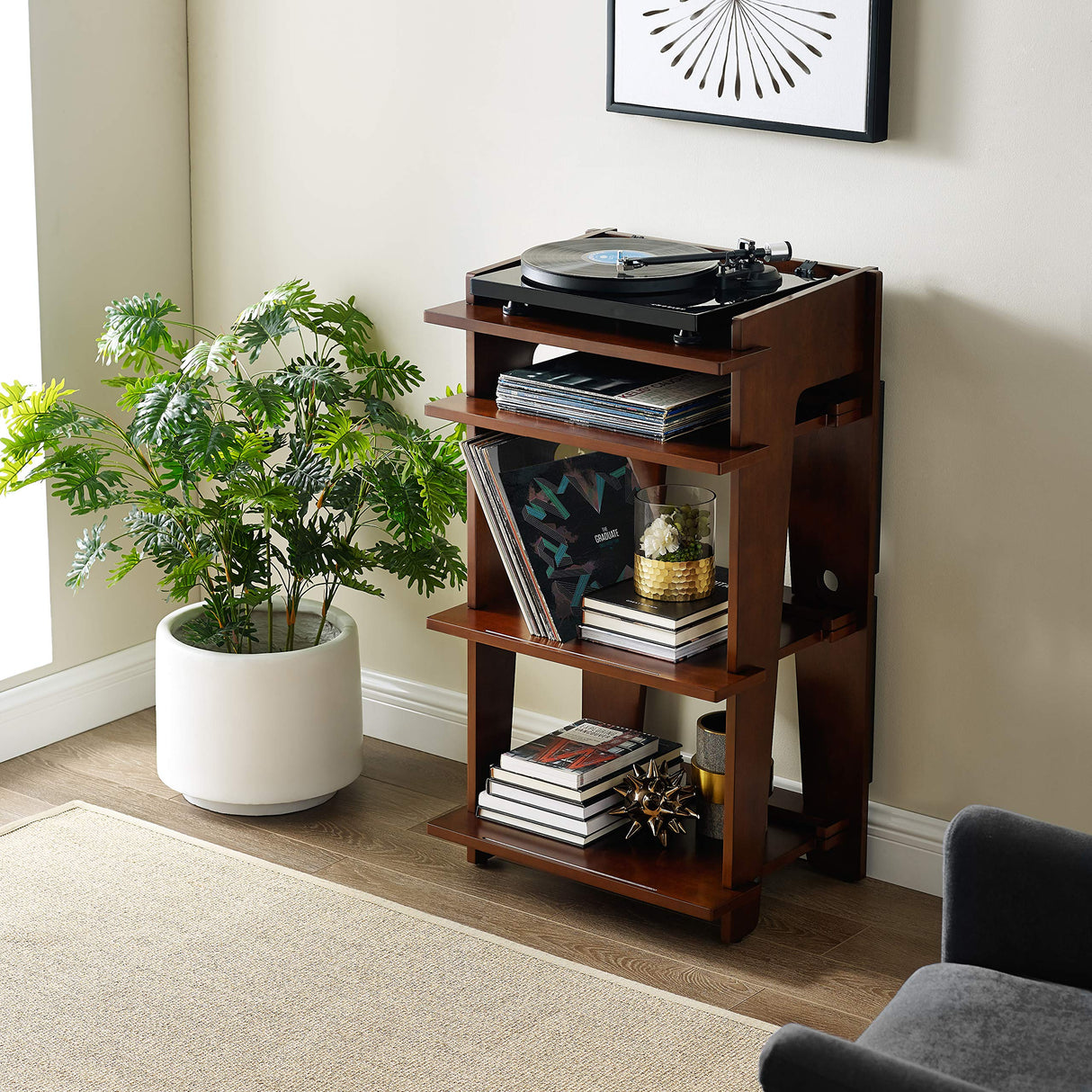 Crosley Furniture Soho Turntable Stand, Mahogany Crosley Furniture
