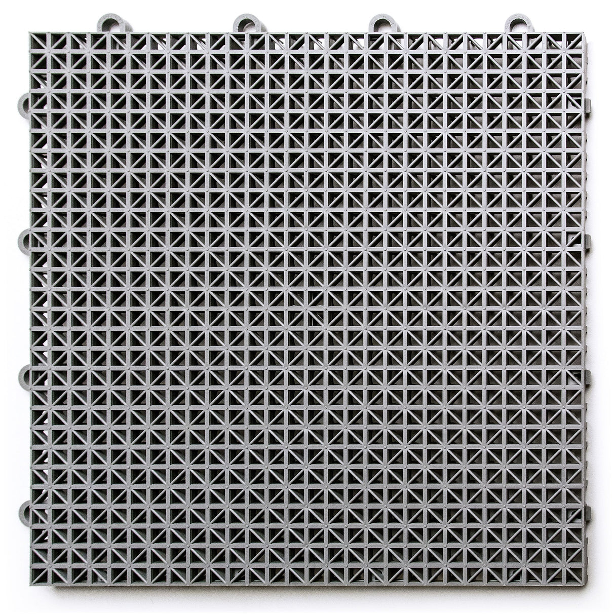 Big Floors DuraGrid Outdoor Modular Deck Tiles, Interlocking, Slip-Resistant, Self-Draining, Durable Plastic Flooring, Easy Install, UV & Water Resistant, Made in USA, 40 Pack, Gray Big Floors