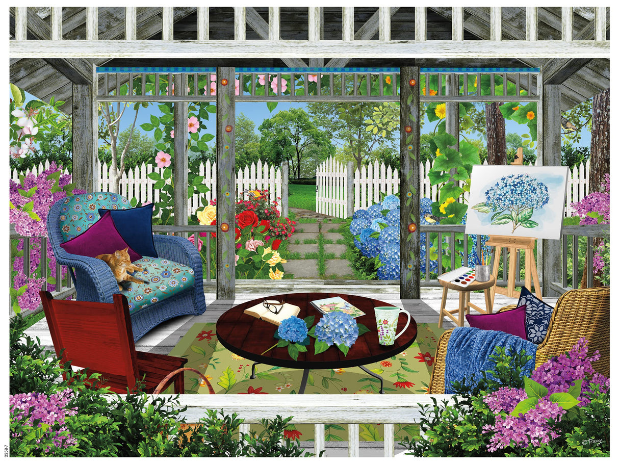 Ceaco - Tracy Flickinger - Summer Gazebo - Oversized 300 Piece Jigsaw Puzzle Ceaco