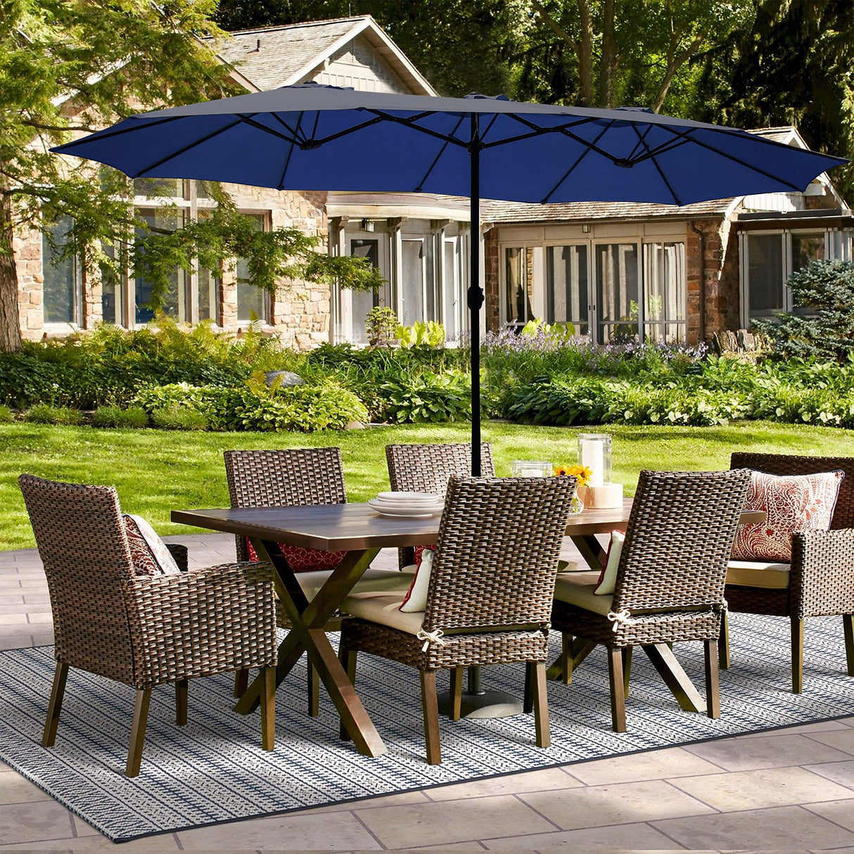 Cozy Daisy Patio Umbrella Without Base, 15 FT for Outdoor Patio, Deck Umbrellas Cozy Daisy
