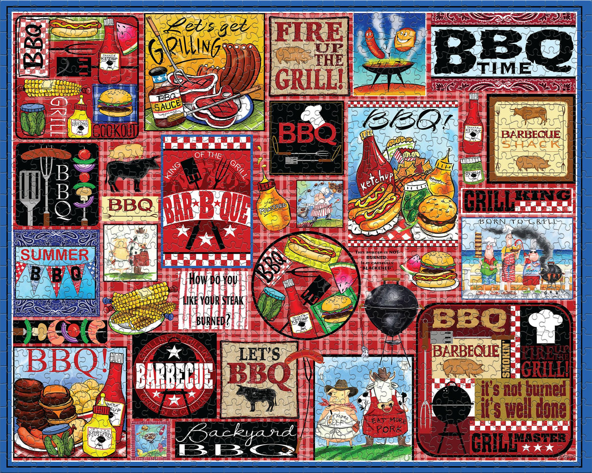 Ceaco - Tracy Flickinger - BBQ Collage - 1000 Larger Sized Piece Jigsaw Puzzle Ceaco