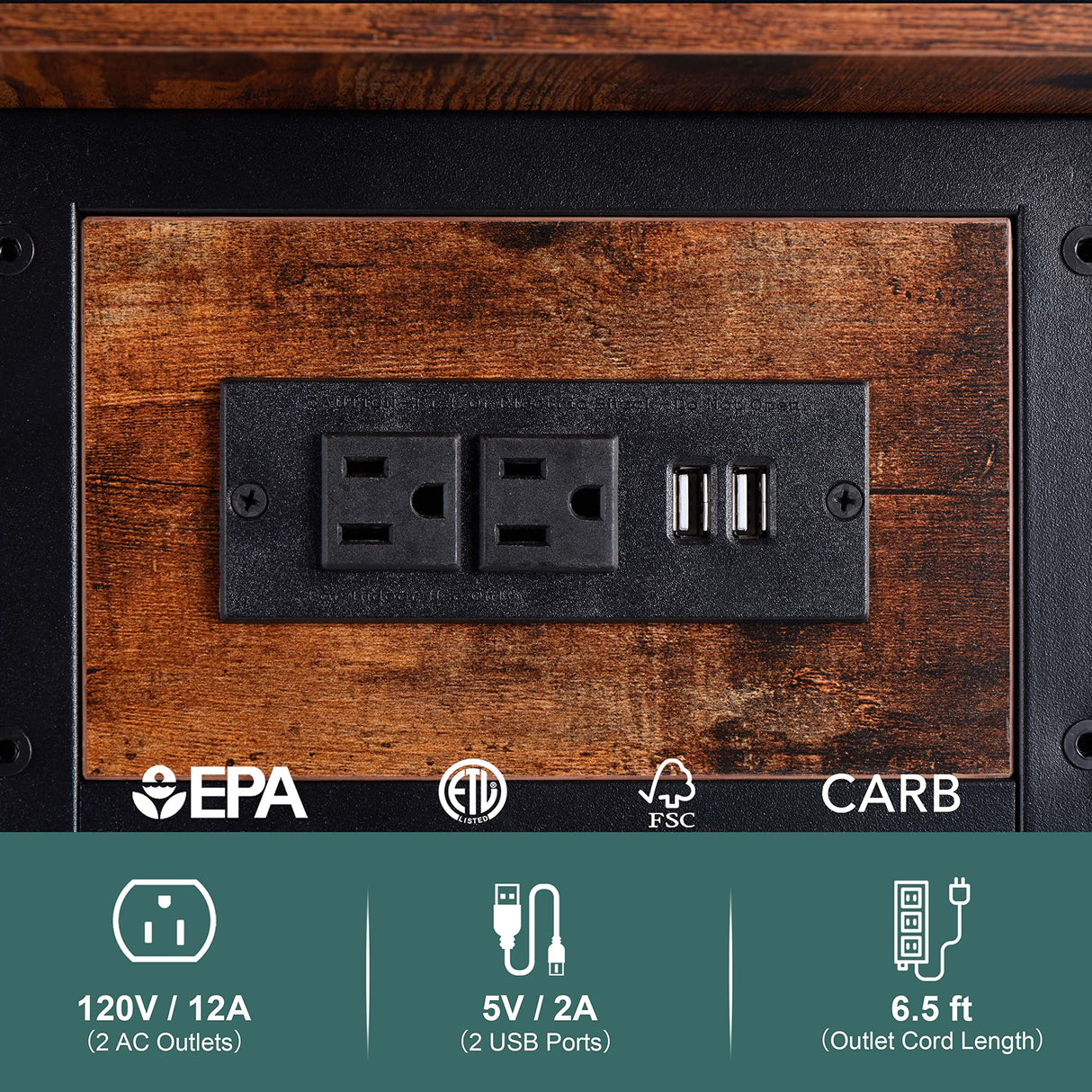 Yoobure End Table with Charging Station, Flip Top Side Table with USB Ports and Outlets, Sofa Couch Table Bedside Table for Living Room Bedroom, Narrow Nightstand with Storage Shelves for Small Space Yoobure