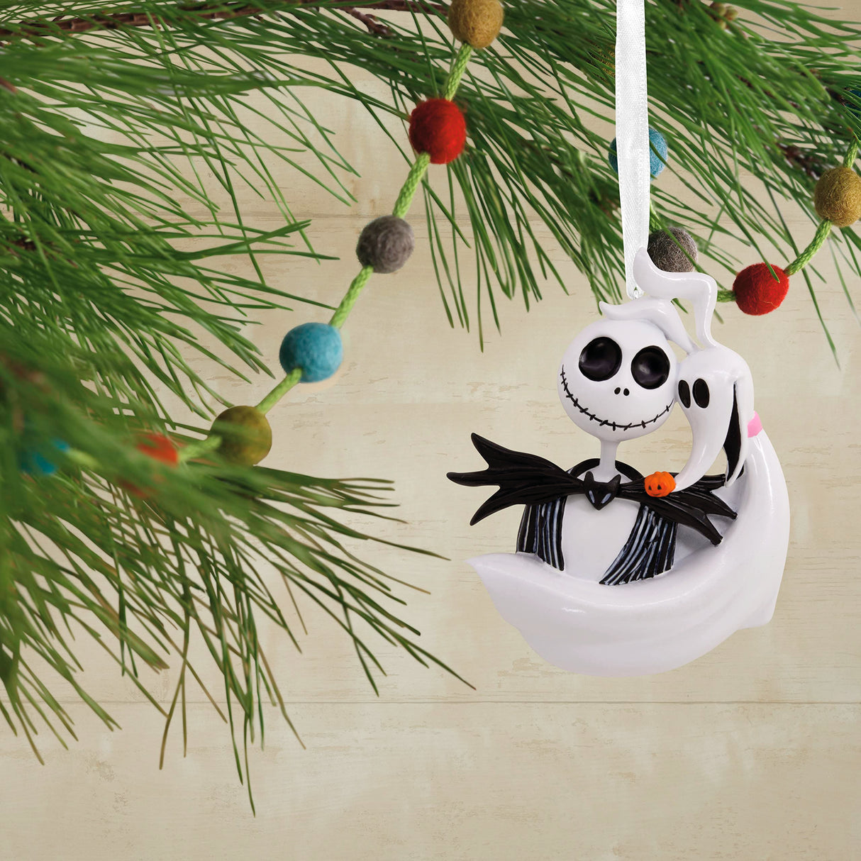 Hallmark Disney Tim Burton's The Nightmare Before Christmas Jack Skellington and Zero Christmas Ornament Hallmark