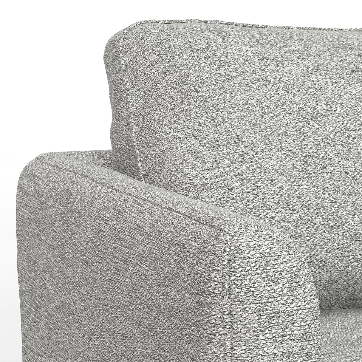 SIMPLIHOME Livingston 90-inch Wide Sofa in Mist Grey Woven-Blend Fabric, Handcrafted Mid-Century Modern Oversized 3-Seater Couch Sofa for Living Room or Family Room, Solid Wood Frame SIMPLIHOME