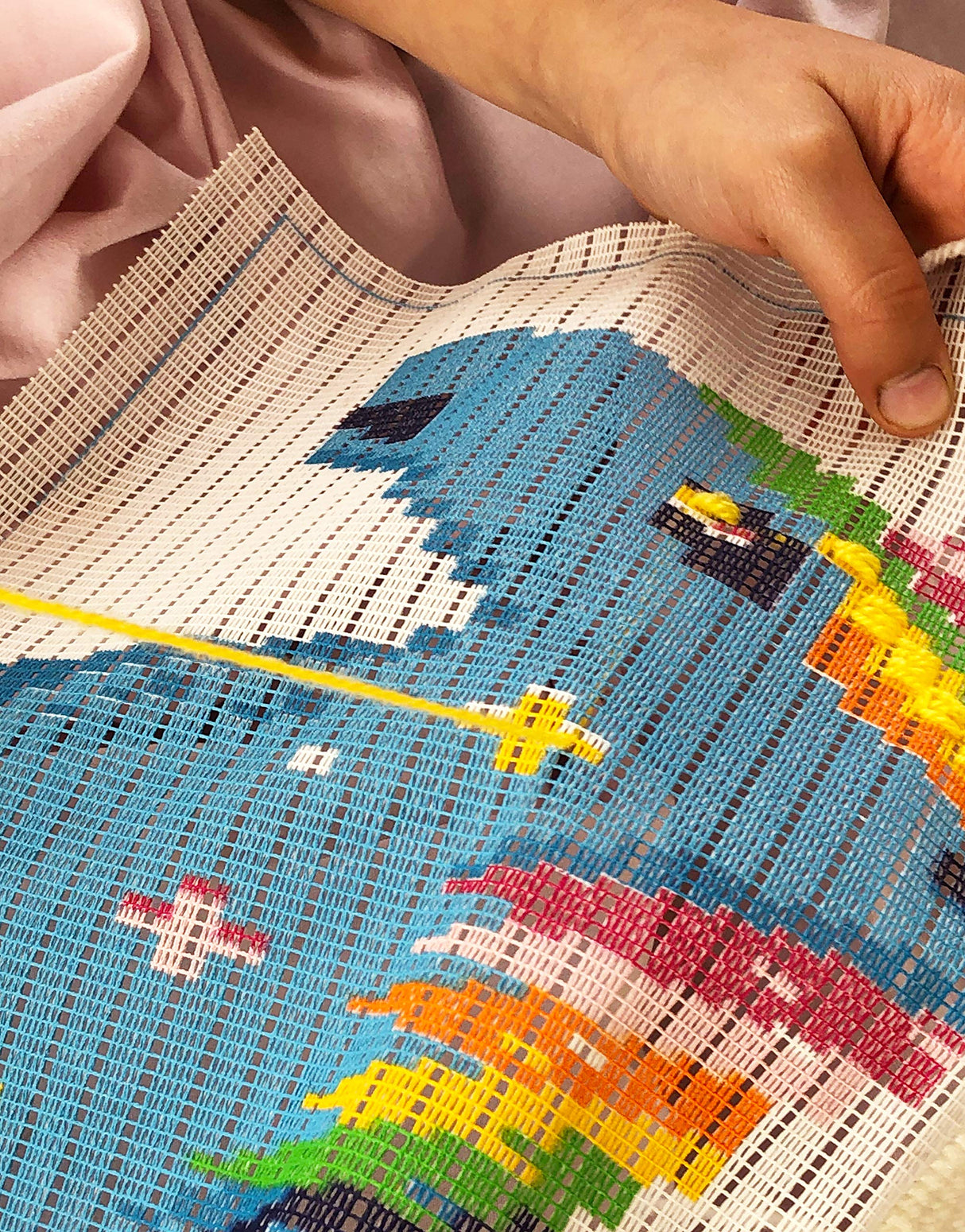 sozo growing up creative Needlepoint Kit Embroidery Craft Pillow Kit for Kids and Adult Beginners Throw Pillow Unicorn Printed Tapestry Canvas sozo growing up creative