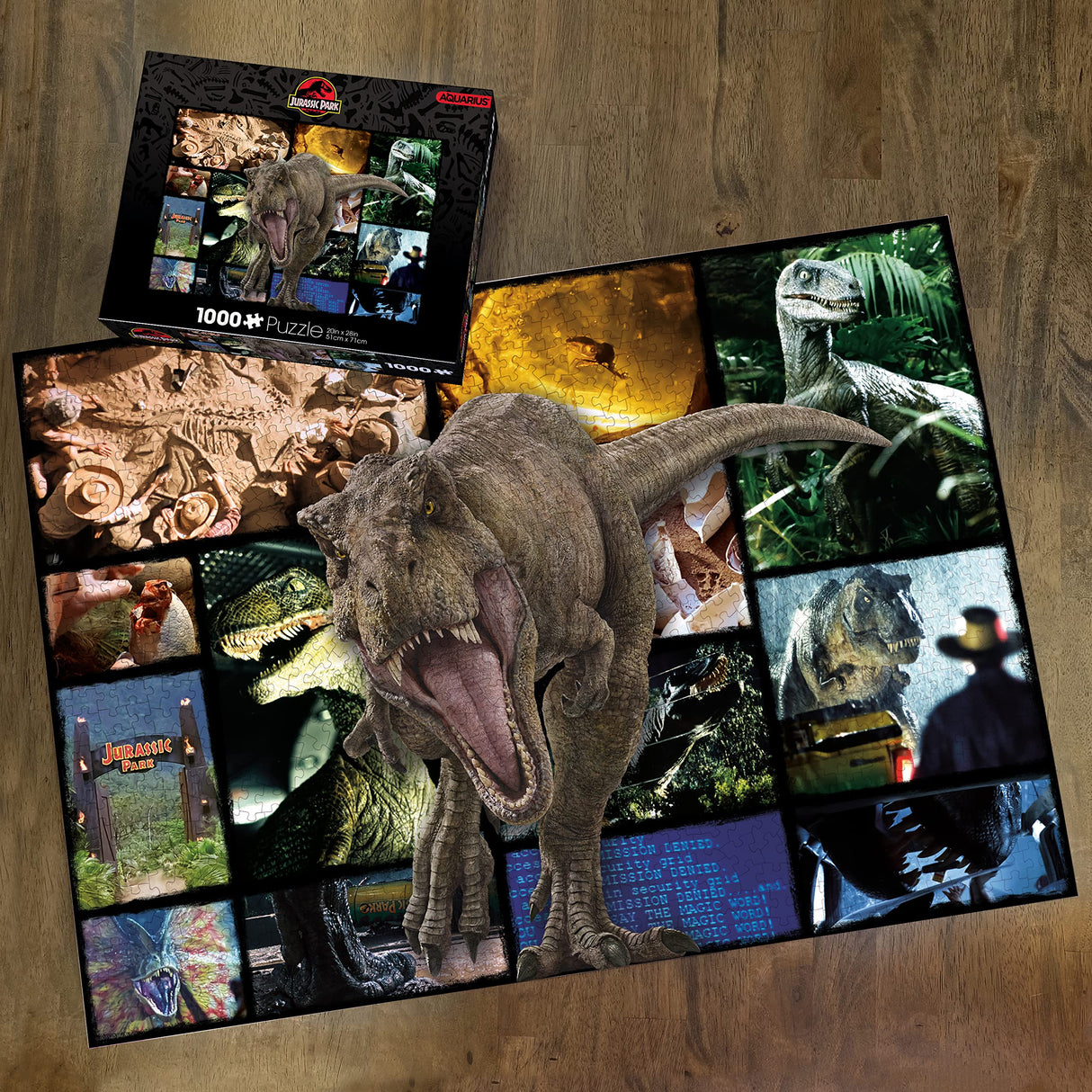 AQUARIUS Jurassic World Collage Puzzle (1000 Piece Jigsaw Puzzle) - Officially Licensed Jurassic World Merchandise & Collectibles - Glare Free - Precision Fit, 22'' x 28'' AQUARIUS