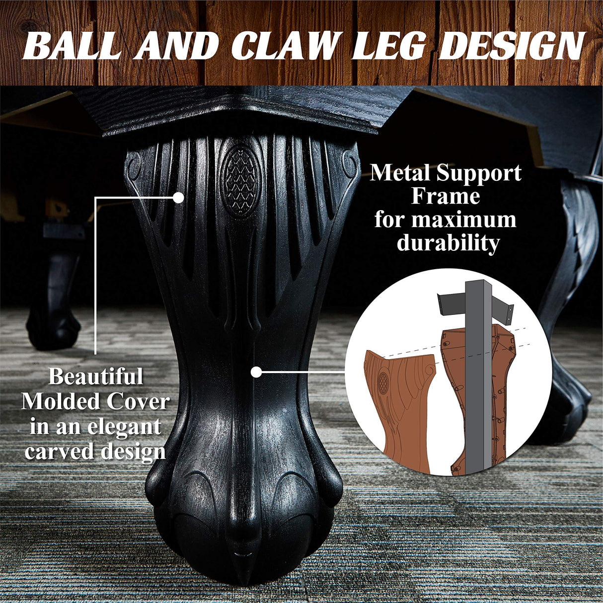 Barrington Billiards 7.5' Springdale Drop Pocket Table with Pool Ball and Cue Stick Set Barrington Billiards