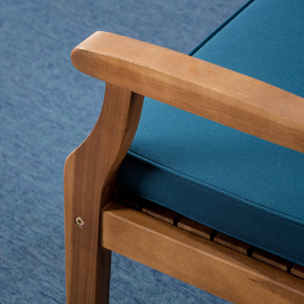 Christopher Knight Home Jordan Outdoor 5 Piece Acacia Wood Dining Set, Teak Finish/Blue Christopher Knight Home