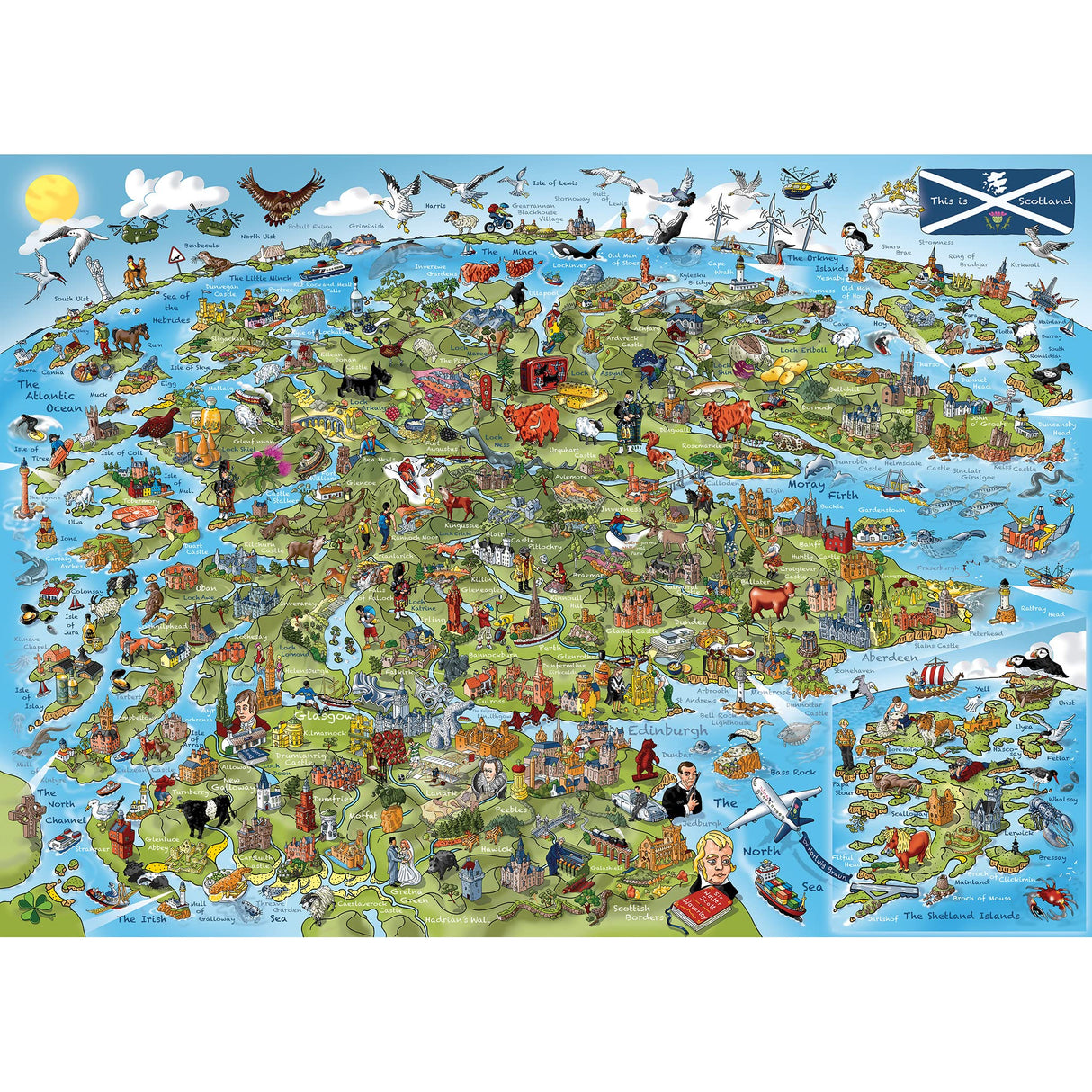 This is Scotland 1000 Piece Jigsaw Puzzle | Map Jigsaw Puzzle | Sustainable Puzzle for Adults | Premium 100% Recycled Board | Great Gift for Adults | Gibsons Games Gibsons