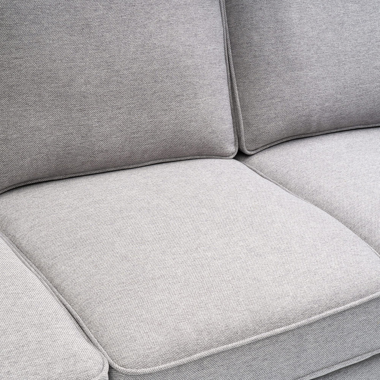 Mellow HANA Modern Linen Fabric Loveseat / Sofa / Couch with Armrest Pockets, Heather Grey Mellow