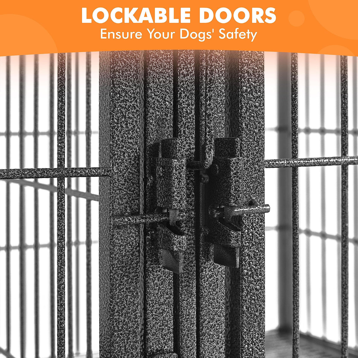 Yaheetech Stackable Dog Crate 42'' Heavy Duty Large Dog Crate with Divider 4pcs Rolling Pet Metal Crate w/Double Doo Water Bowl Pet Kennel Indoor Yaheetech