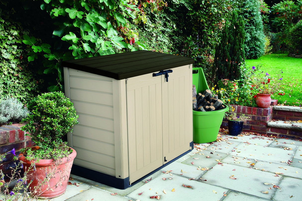 Keter Store-It-Out MAX 4.8 FT X 2.7 FT Durable Outdoor Storage Shed Made from Weather Resistant Resin 42 Cubic Feet Beige/Brown Keter