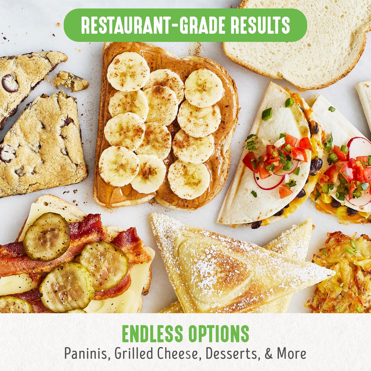 GreenLife Pro Electric Panini Press Grill and Sandwich Maker, Healthy Ceramic Nonstick Plates,Easy Indicator Light, PFAS-Free, Gray GreenLife