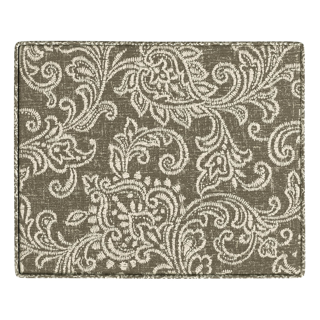 HomePop Home Decor |K7646-A880| Upholstered Modern Rectangular Storage Ottoman | Hinged Lid Ottoman with Storage for Living Room & Bedroom, Brown Jacobean Print HomePop