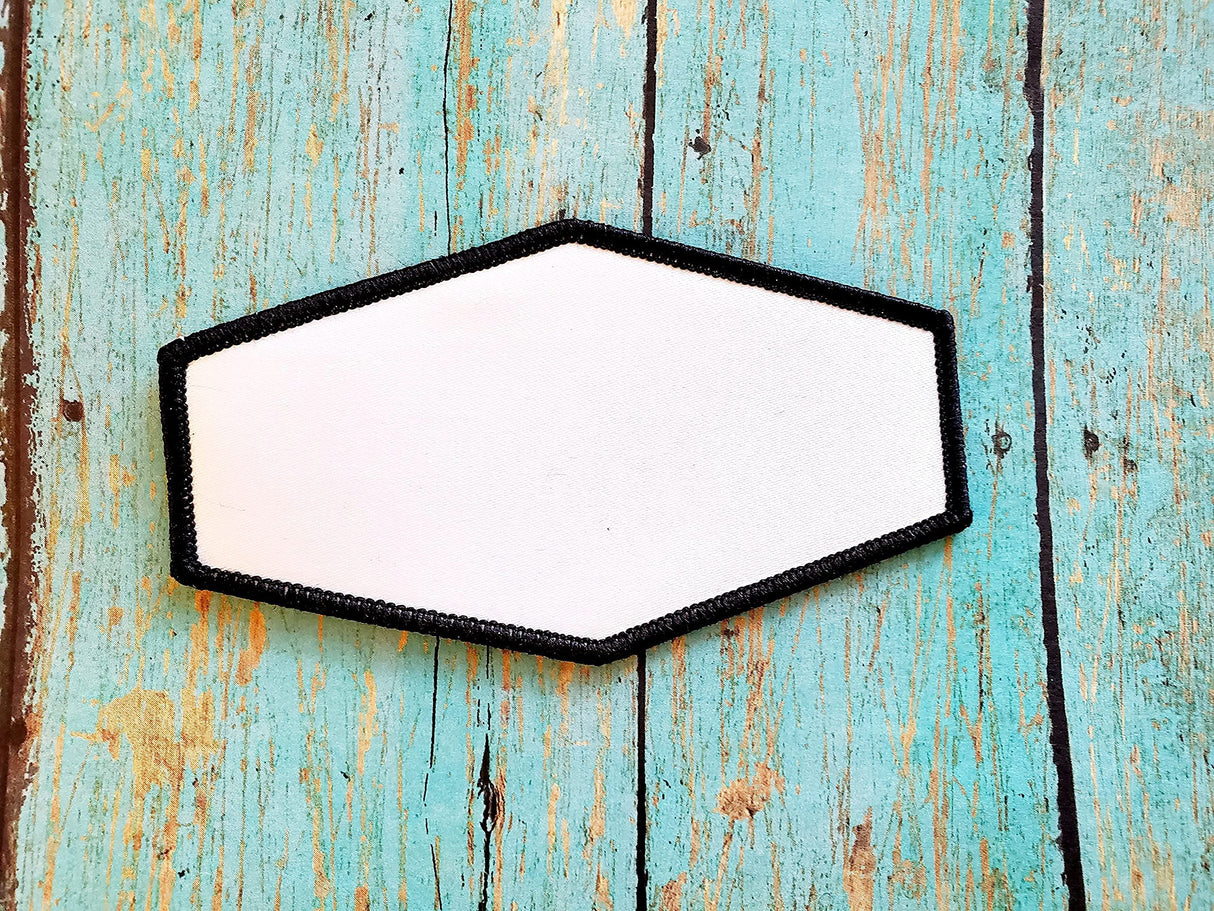 Sublimation Blanks 10 pcs! Diamond Hat Patch Sublimation Blank with Black Trim 100 Polyester, white, 4x2.5 Sublimation Blanks Company