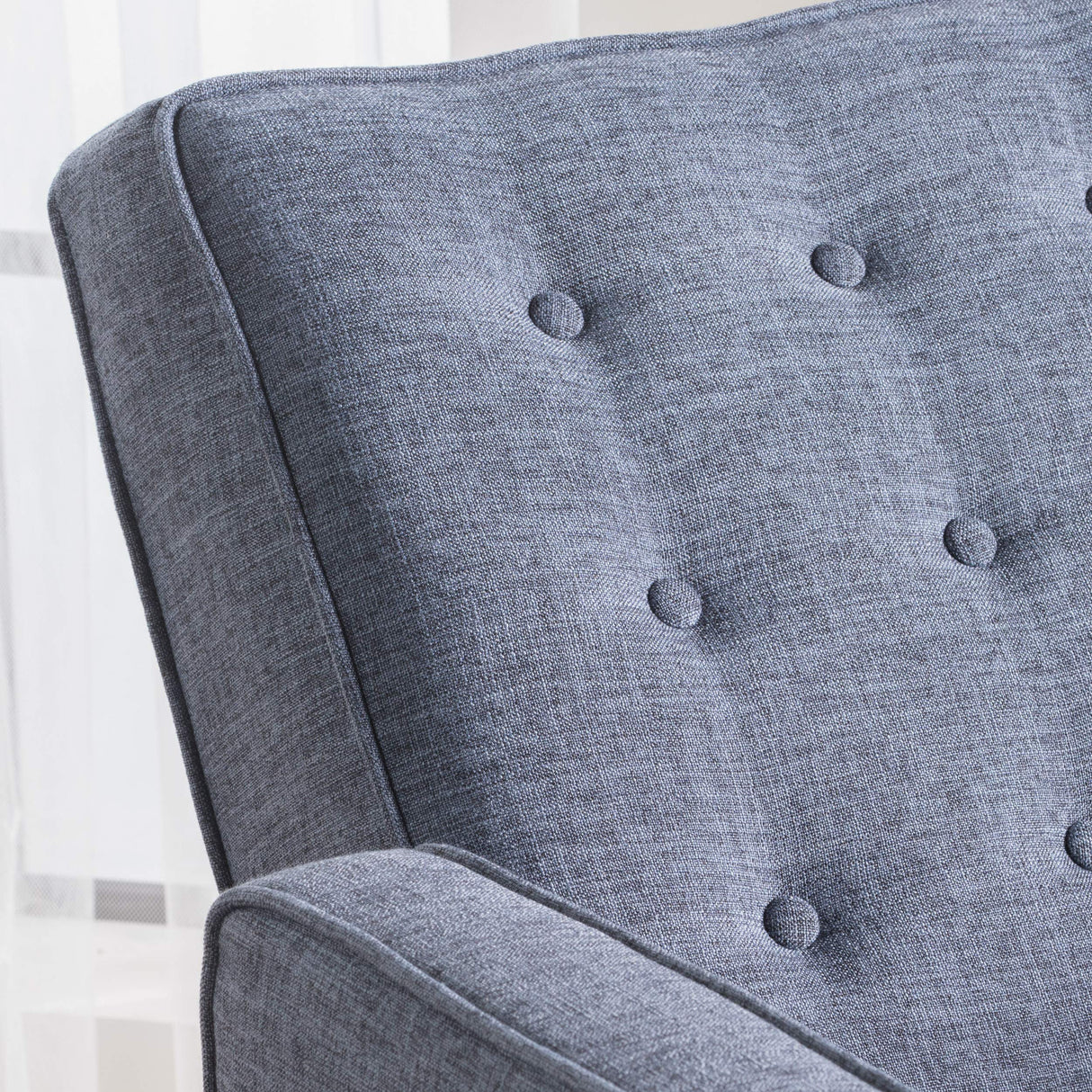 Christopher Knight Home Mervynn Mid-Century Modern Fabric Recliner, Dark Blue GDFStudio