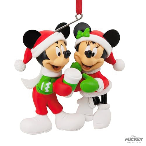 Hallmark Disney Mickey and Minnie Sharing Cocoa Christmas Ornament, Gifts for Disney Fans Hallmark