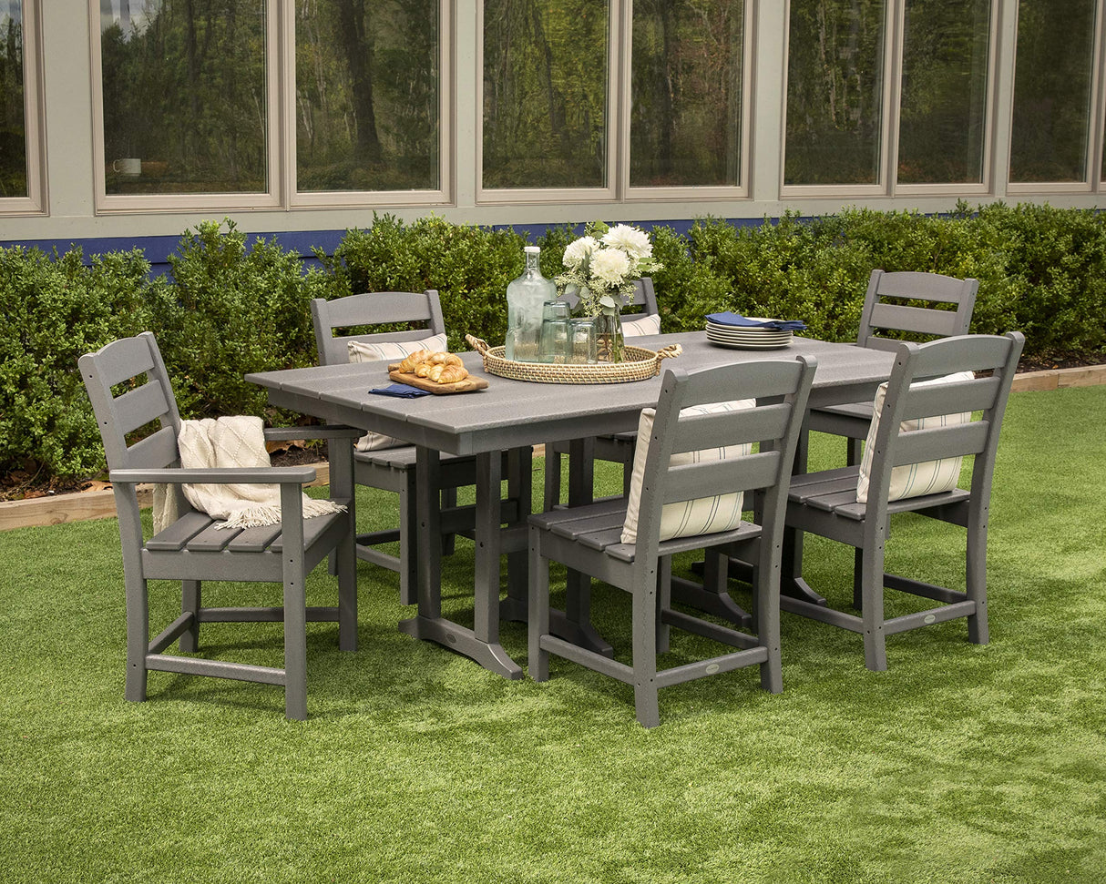 POLYWOOD® Lakeside Dining Table, Slate Grey Polywood